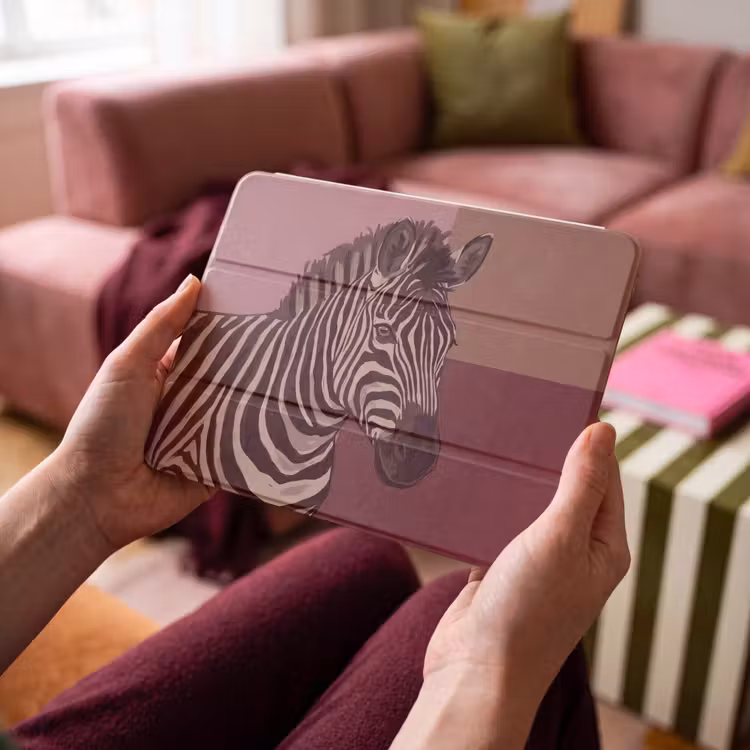 iPad hoes - Dieren - Zebrahoofd - Wildlife - Modern - Bruin — 4