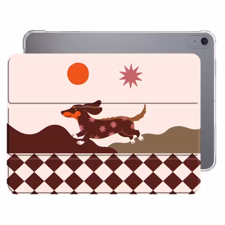 iPad hoes - Hond - Abstract - Dieren - Modern - Bruin — 1