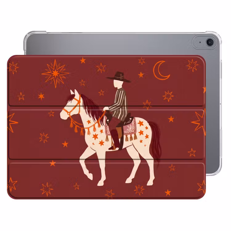 iPad hoes - Paard - Ruiter - Sterren - Nacht - Illustratie — 1