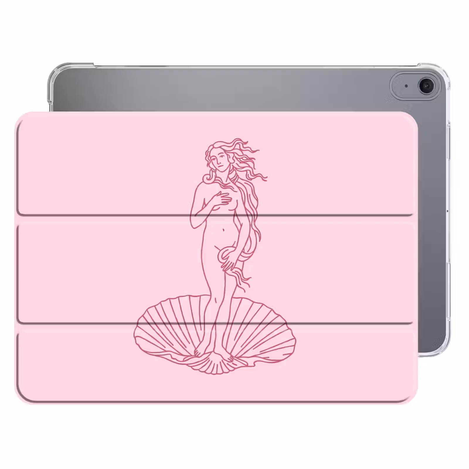 iPad hoes - Vrouw - Schelp - Kunst - Lijntekening - Roze — 1
