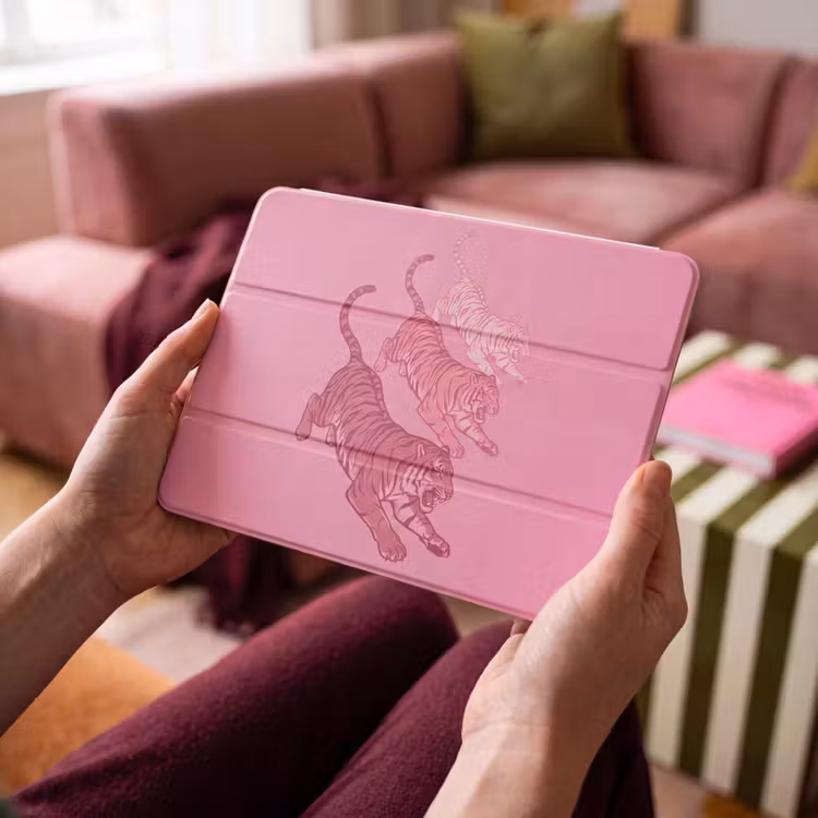 iPad hoes - Kat - Springend - Dieren - Roze - Modern — 4