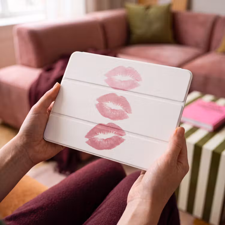 iPad hoes - Lippen - Kusafdruk - Roze - Modern - Abstract — 4
