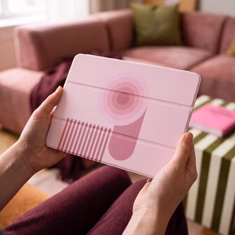 iPad hoes - Abstract - Cirkels - Strepen - Modern - Roze — 4