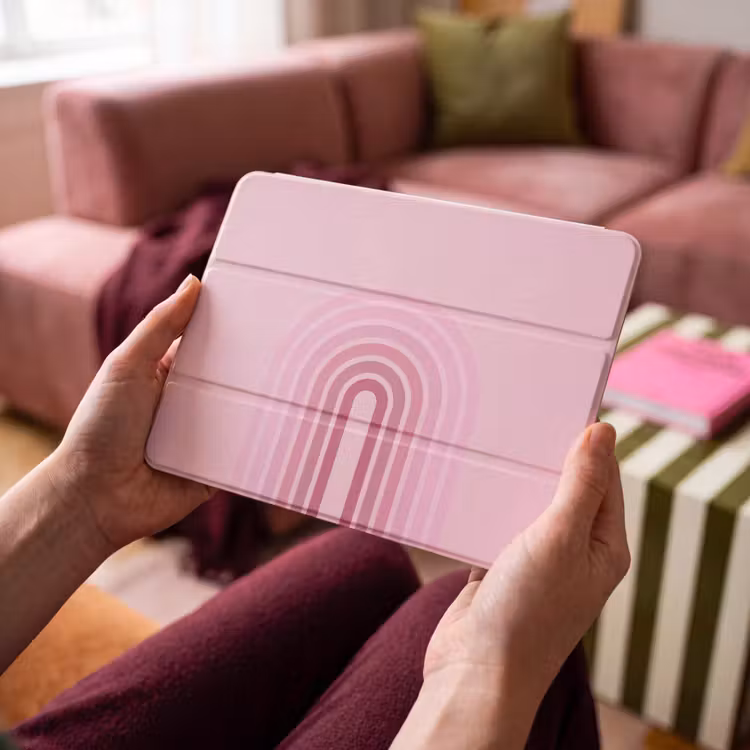 iPad hoes - Regenboog - Roze - Abstract - Modern - Minimalistisch — 4