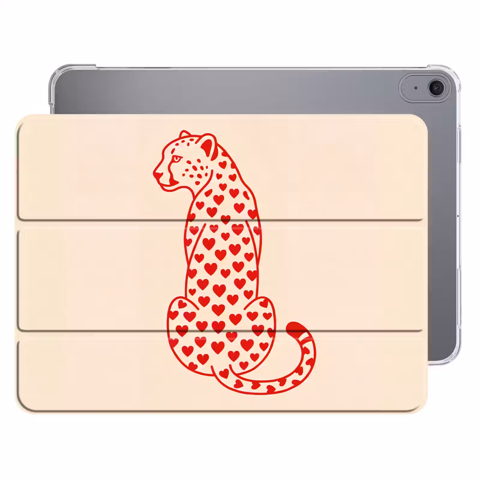 iPad hoes - Kat - Harten - Dieren - Modern - Rood — 1