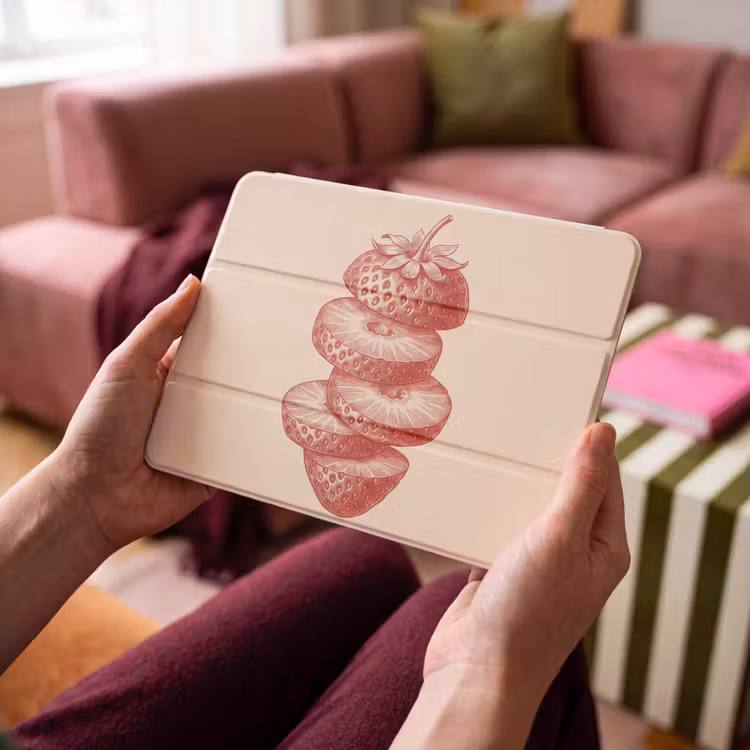 iPad hoes - Fruit - Gesneden - Illustratie - Rood - Vintage — 4