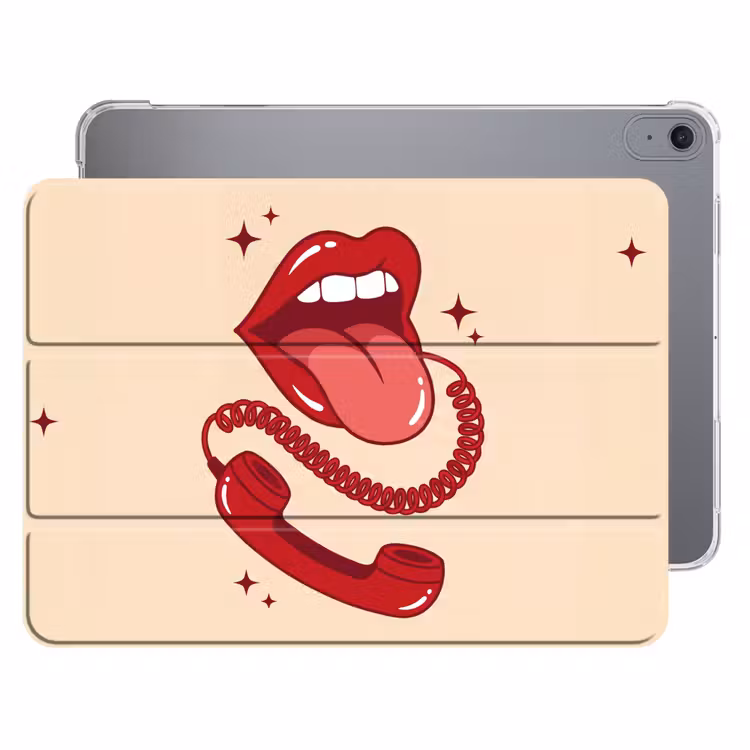 iPad hoes - Mond - Telefoon - Popart - Rood - Illustratie — 1