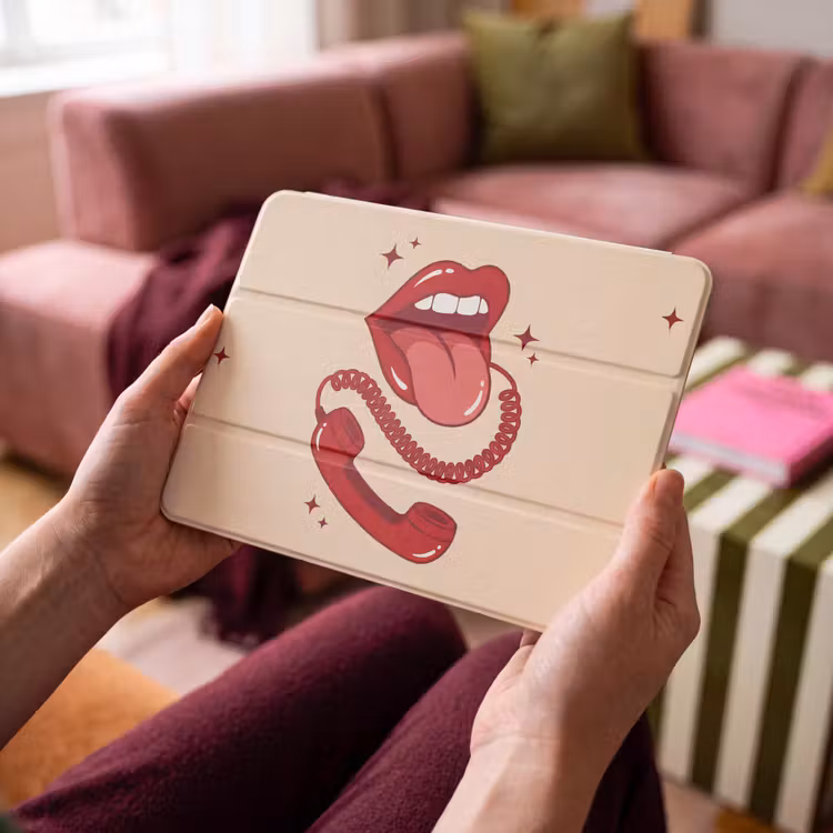 iPad hoes - Mond - Telefoon - Popart - Rood - Illustratie — 4