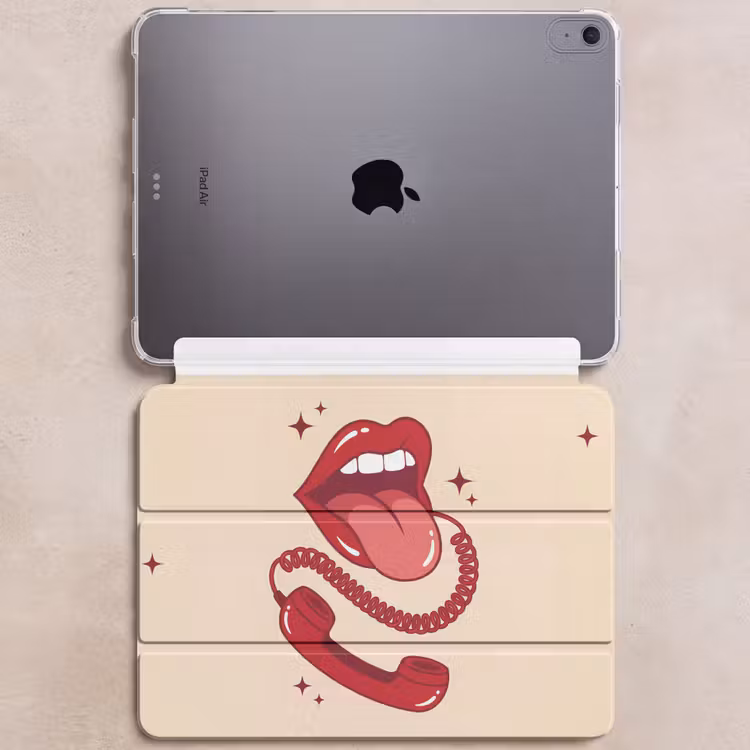 iPad hoes - Mond - Telefoon - Popart - Rood - Illustratie — 6