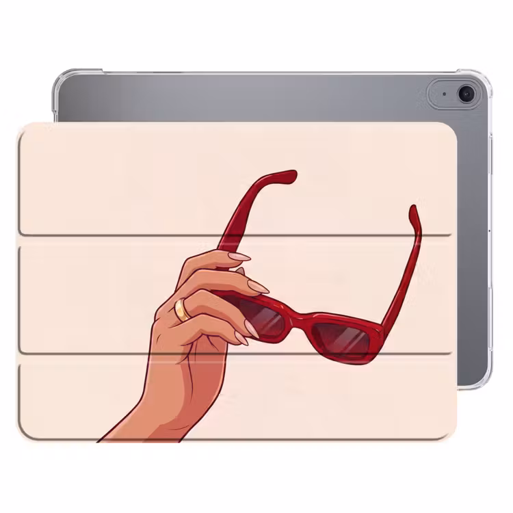 iPad hoes - Vrouw - Zonnebril - Mode - Rood - Illustratie — 1
