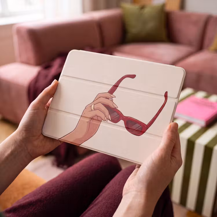 iPad hoes - Vrouw - Zonnebril - Mode - Rood - Illustratie — 4