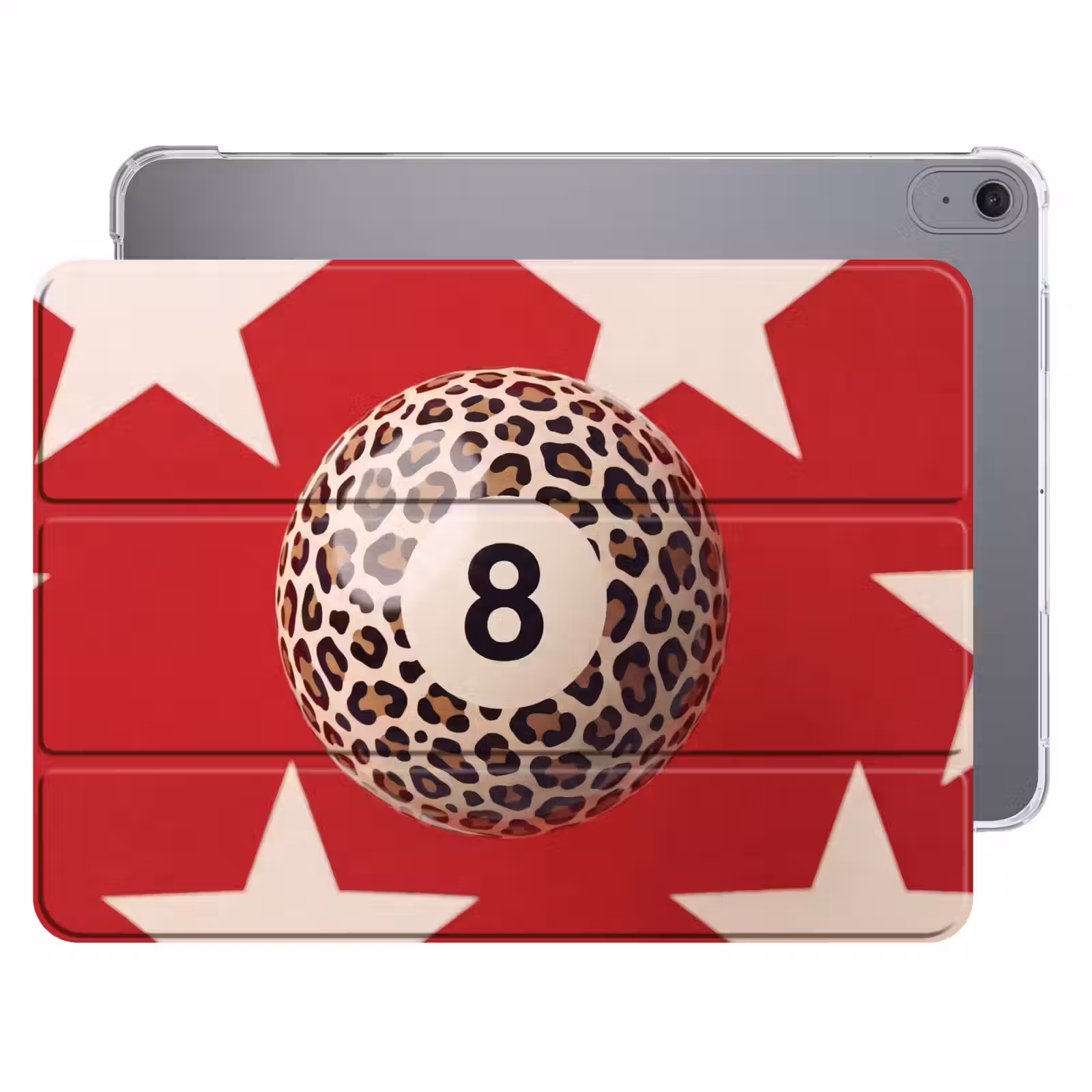 iPad hoes - Spel - Dierenprint - Nummer 8 - Modern - Rood — 1