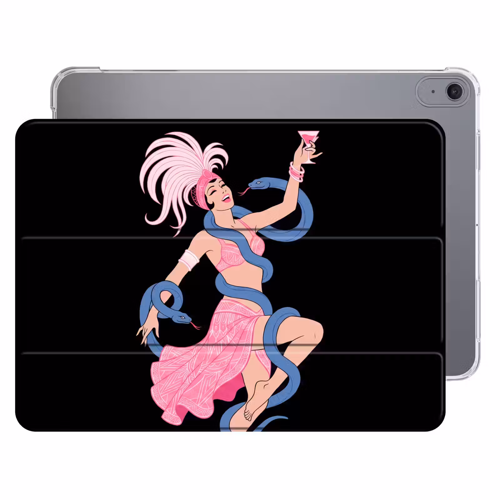 iPad hoes - Vrouw - Danseres - Slangen - Art Deco - Roze — 1