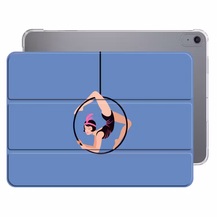 iPad hoes - Vrouw - Aerial hoop - Art deco - Illustratie - Blauw — 1