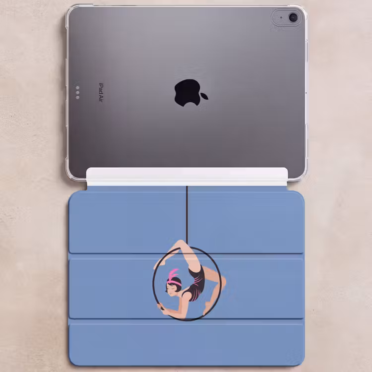 iPad hoes - Vrouw - Aerial hoop - Art deco - Illustratie - Blauw — 6