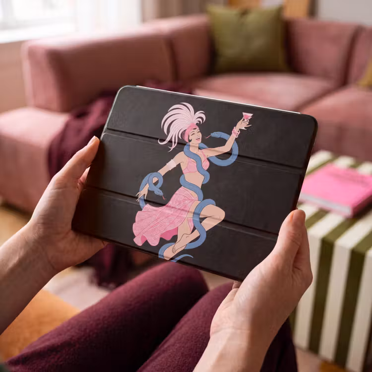iPad hoes - Vrouw - Danseres - Slangen - Art Deco - Roze — 4