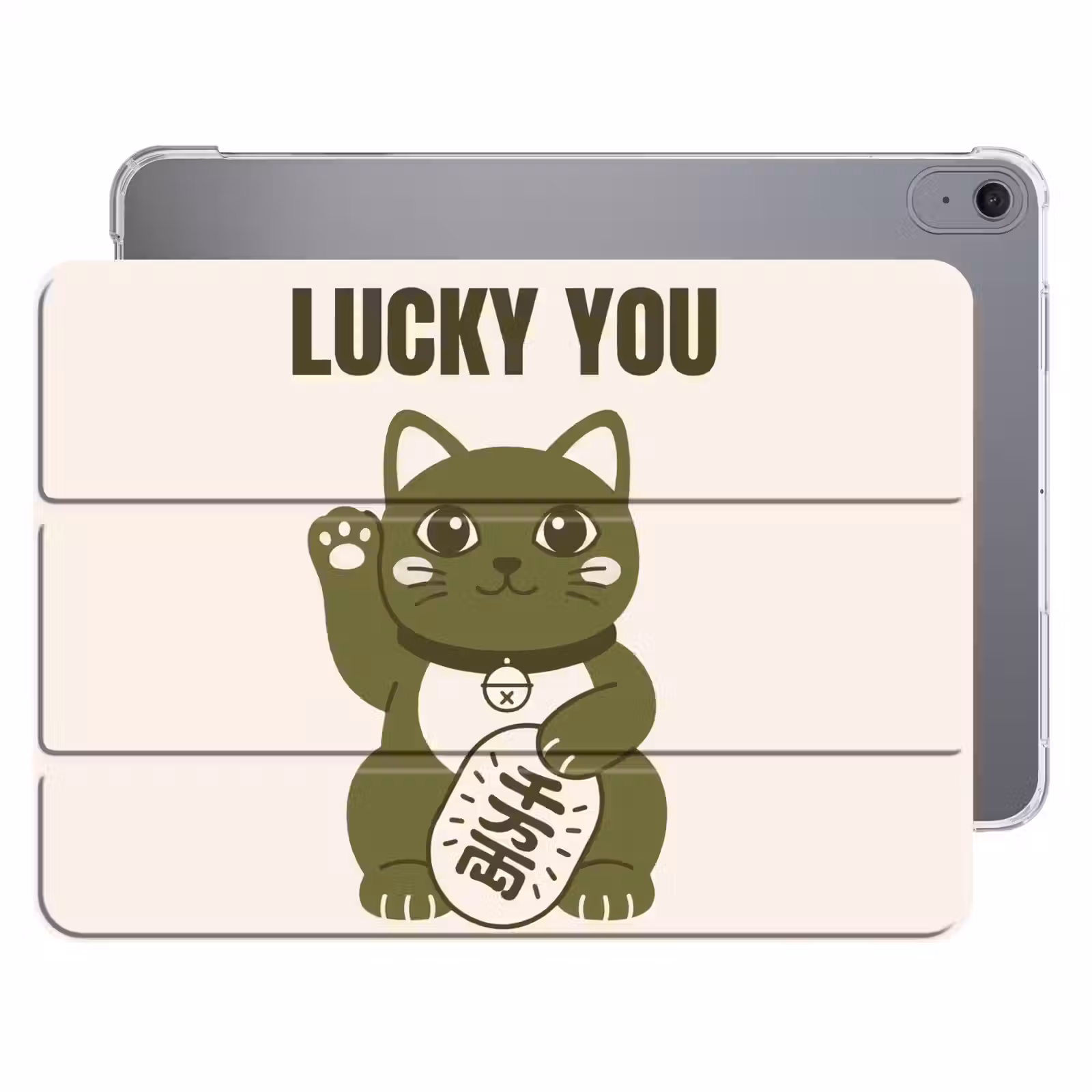 iPad hoes - Kat - Geluk - Dieren - Modern - Groen — 1