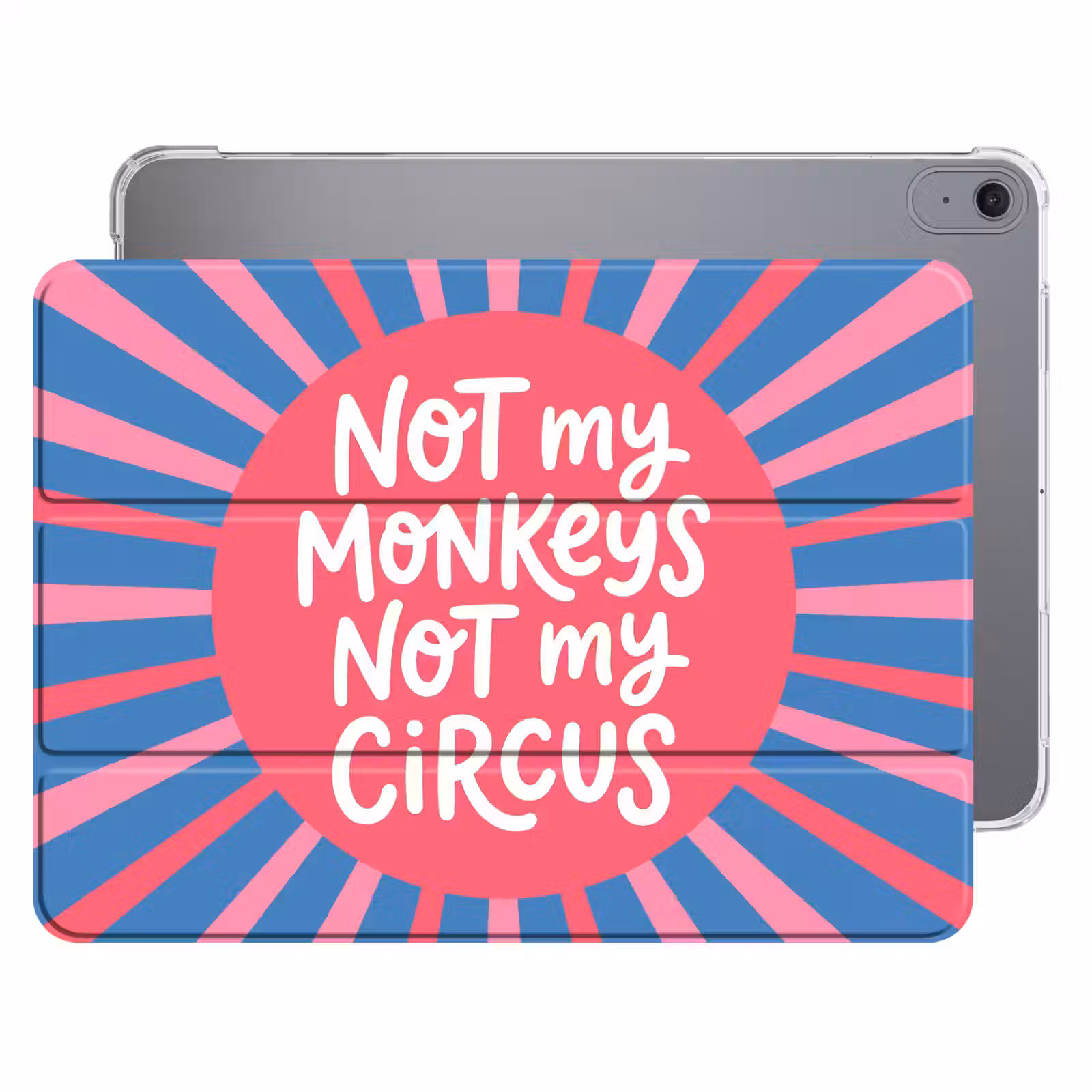 iPad hoes - Spreuk - Grafisch - Abstract - Roze - Blauw — 1