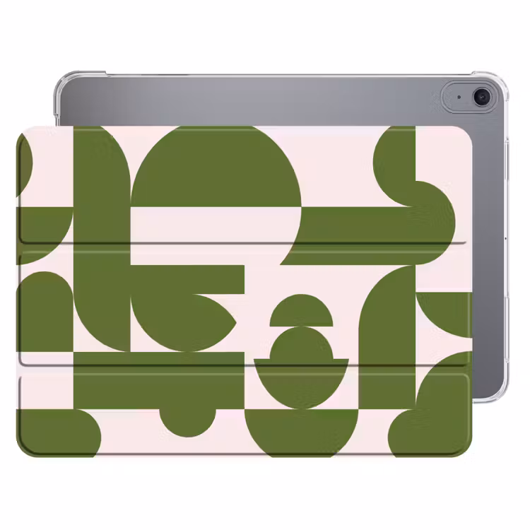 iPad hoes - Abstract - Geometrie - Modern - Groen - Wit — 1