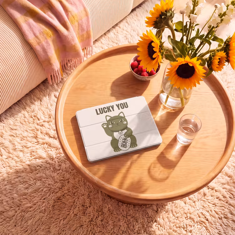 iPad hoes - Kat - Geluk - Dieren - Modern - Groen — 2