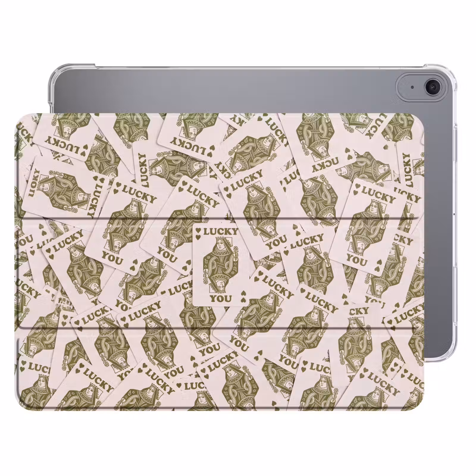iPad hoes - Kaarten - Koningin - Patroon - Groen - Spel — 1