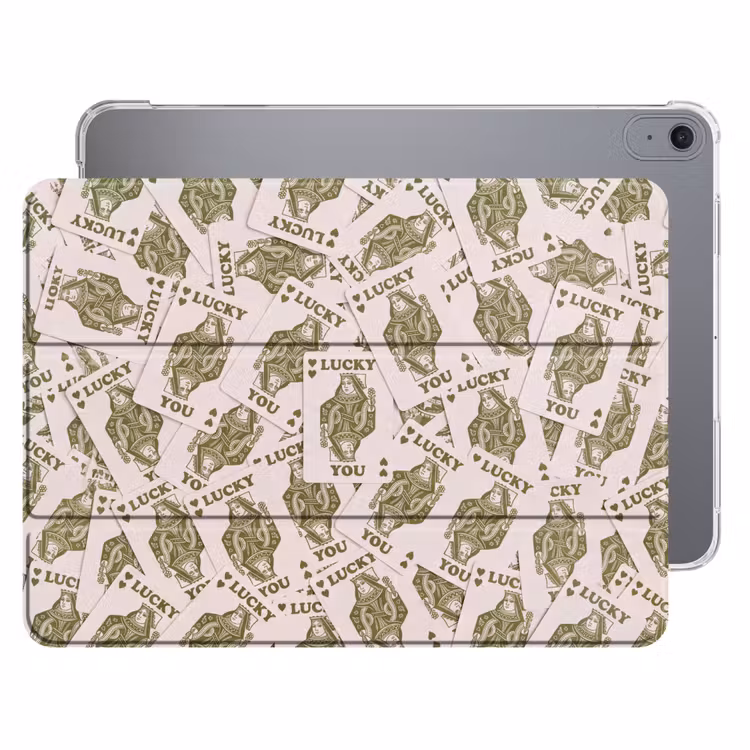 iPad hoes - Kaarten - Koningin - Patroon - Groen - Spel — 1