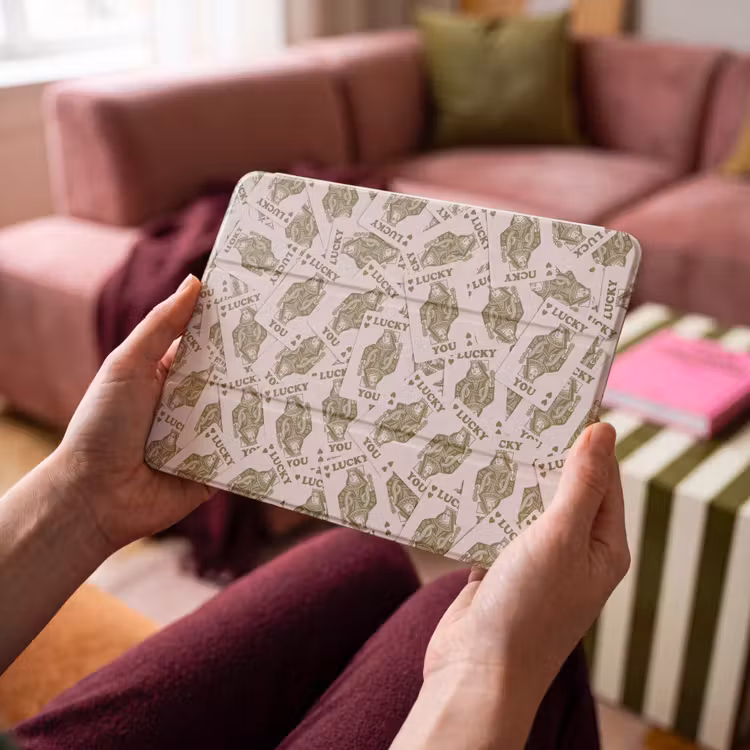 iPad hoes - Kaarten - Koningin - Patroon - Groen - Spel — 4