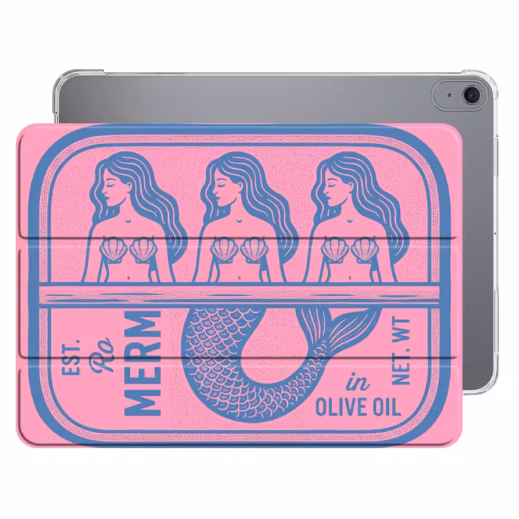 iPad hoes - Meermin - Sardineblik - Illustratie - Roze - Retro — 1