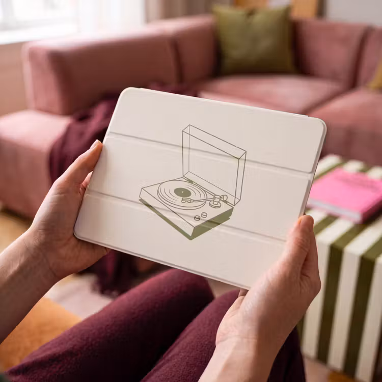 iPad hoes - Platenspeler - Vinyl - Muziek - Minimalistisch - Groen — 4