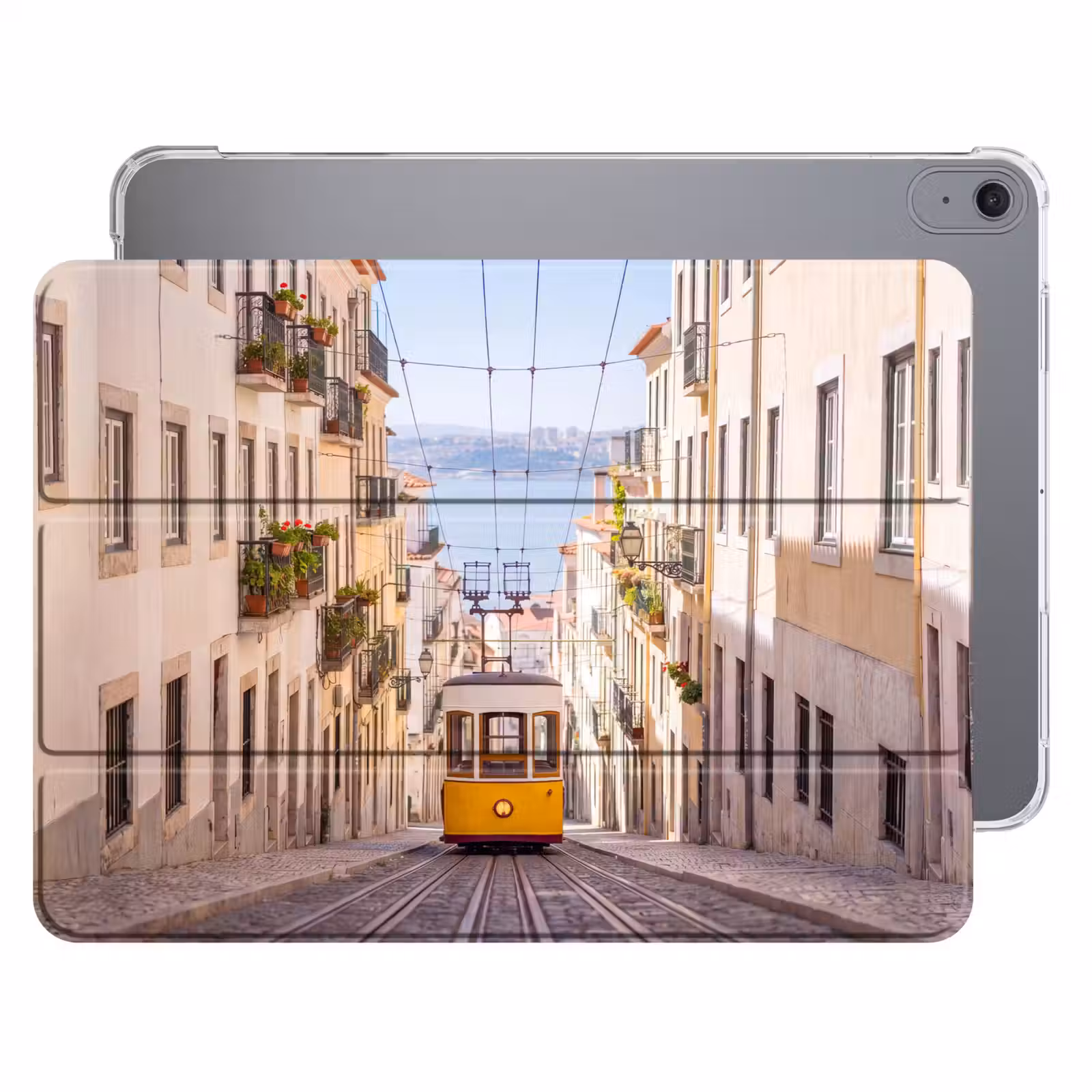 iPad hoes - Tram - Straat - Stad - Architectuur - Geel — 1