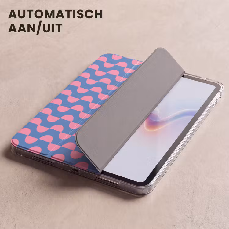 iPad hoes - Patroon - Halve cirkels - Abstract - Modern - Roze - Blauw — 5