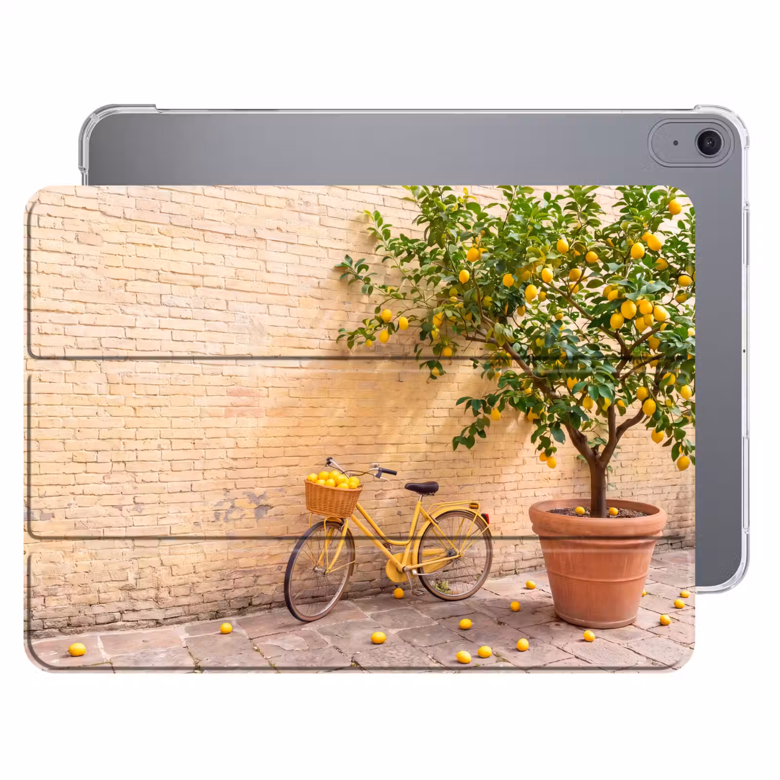iPad hoes - Fiets - Mand - Eten - Geel - Zomer — 1
