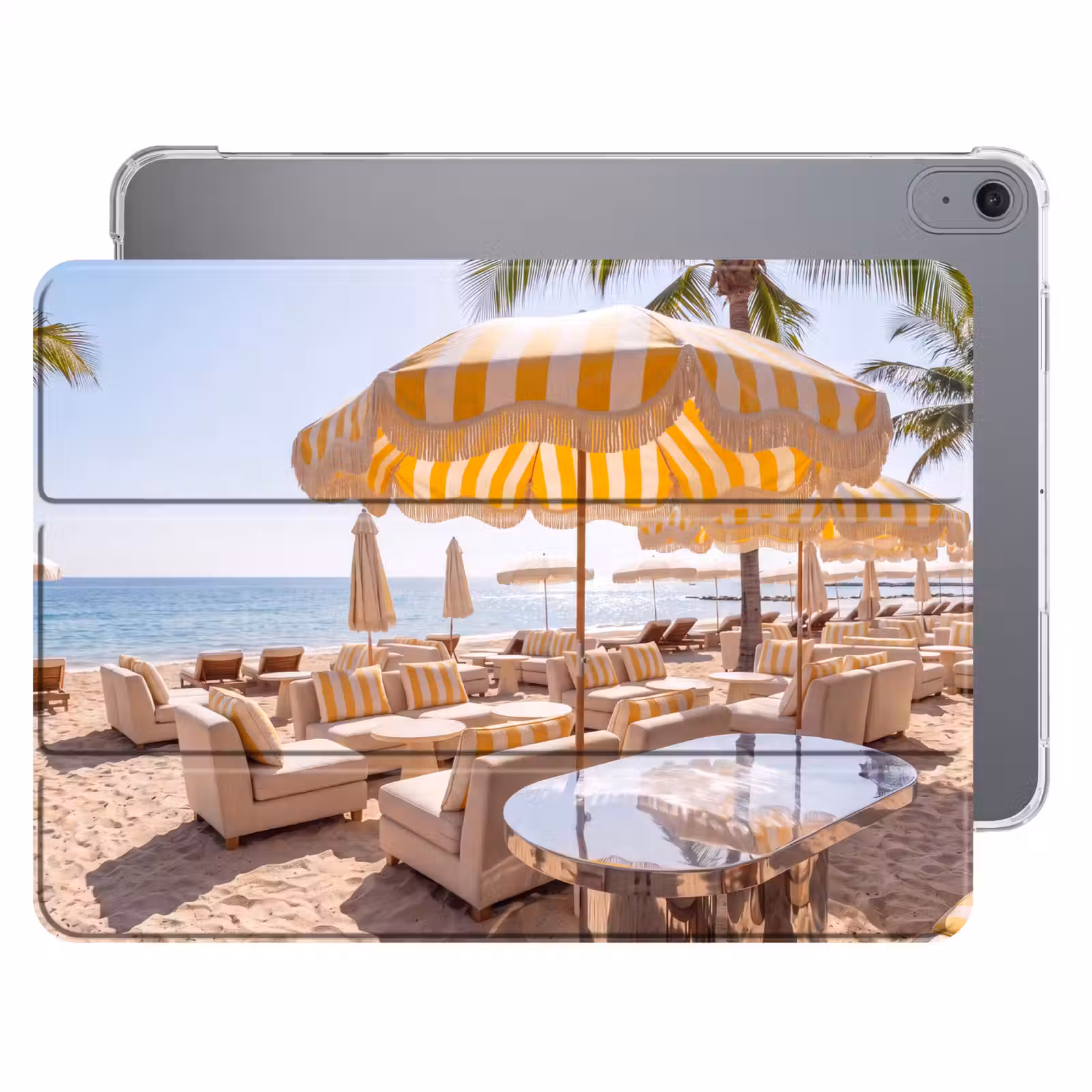 iPad hoes - Strand - Ligbedden - Vakantie - Modern - Geel — 1