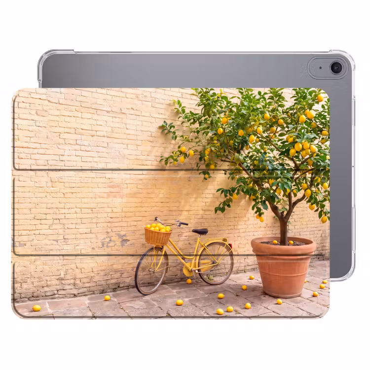 iPad hoes - Fiets - Mand - Eten - Geel - Zomer — 1