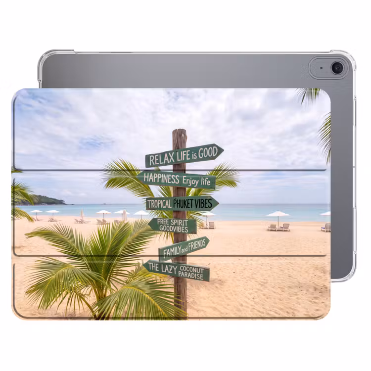 iPad hoes - Strand - Wegwijzer - Palmen - Tropisch - Groen — 1