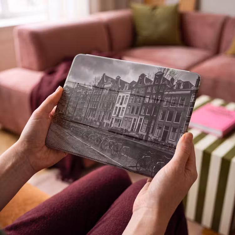 iPad hoes - Huis - Gracht - Amsterdam - Architectuur - Zwart-wit — 4