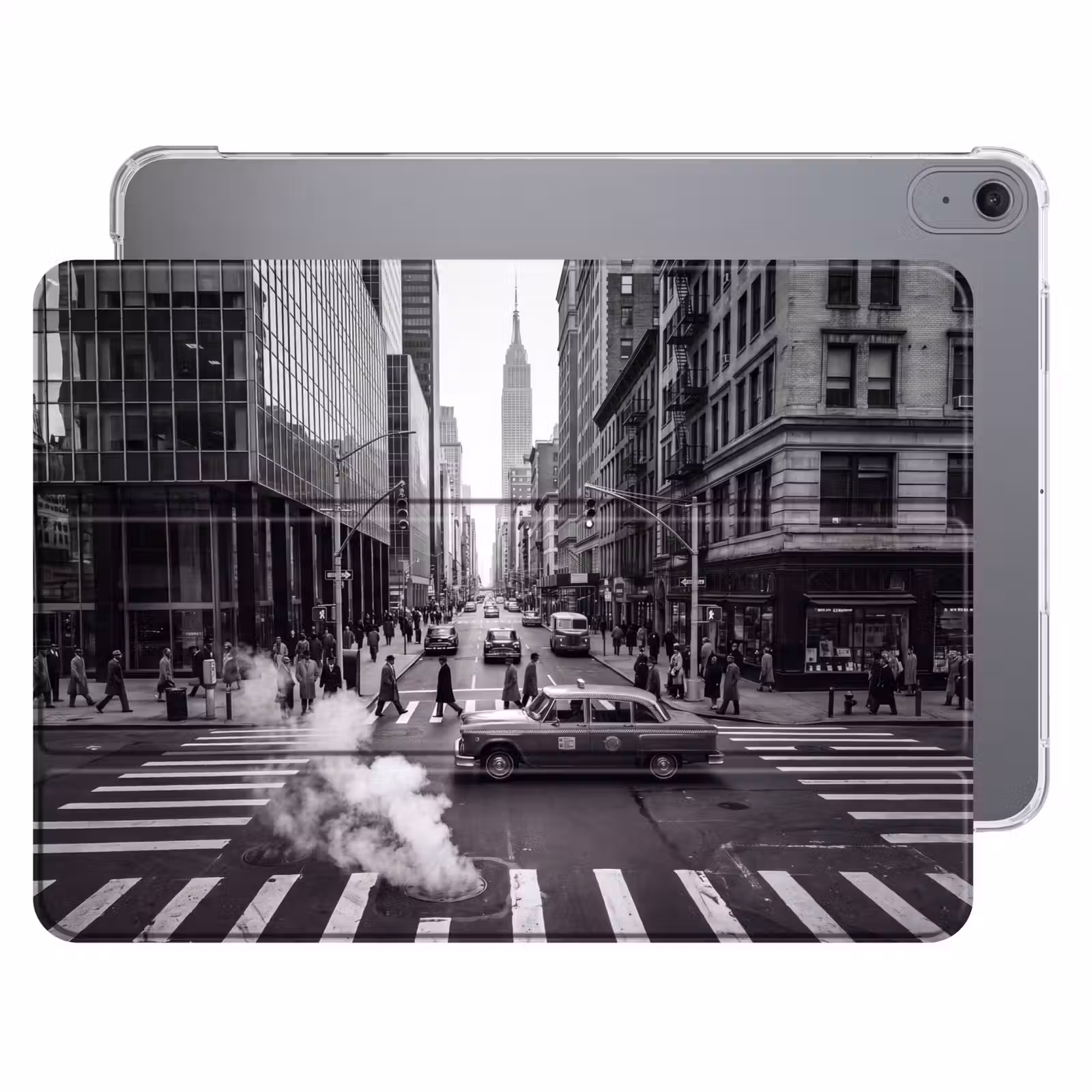 iPad hoes - Stad - Straat - Gebouwen - Verkeer - Zwart-wit — 1