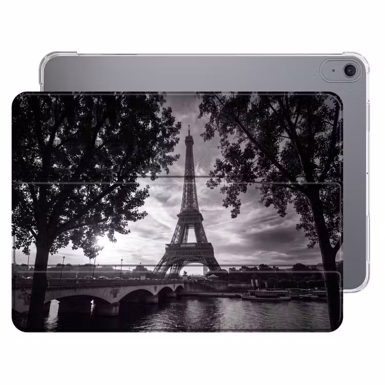 iPad hoes - Eiffeltoren - Parijs - Rivier - Architectuur - Zwart-wit — 1
