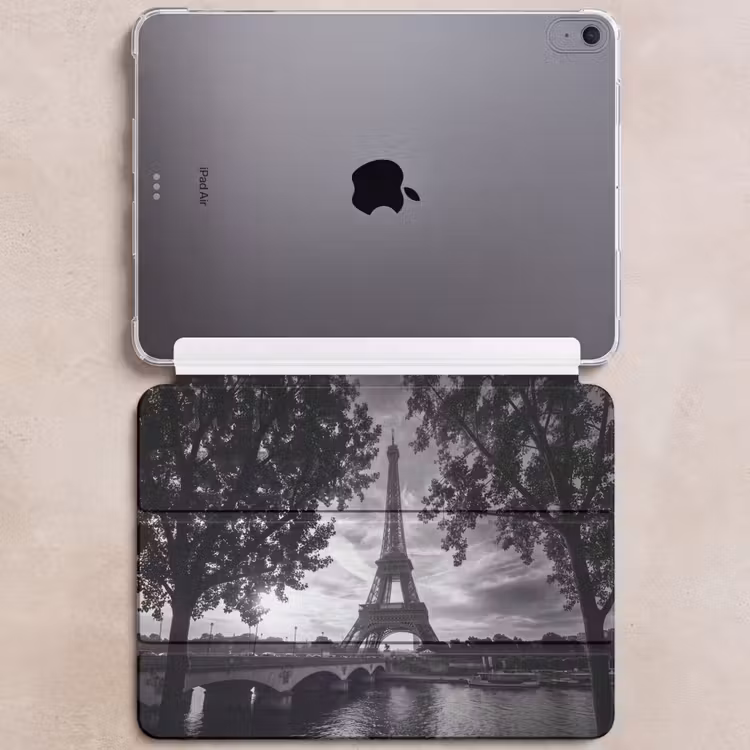 iPad hoes - Eiffeltoren - Parijs - Rivier - Architectuur - Zwart-wit — 6