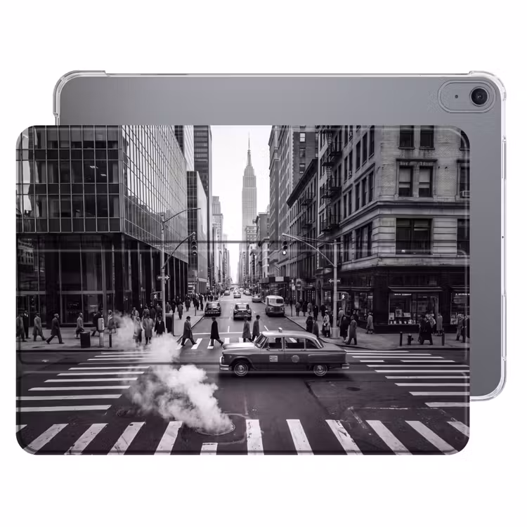 iPad hoes - Stad - Straat - Gebouwen - Verkeer - Zwart-wit — 1
