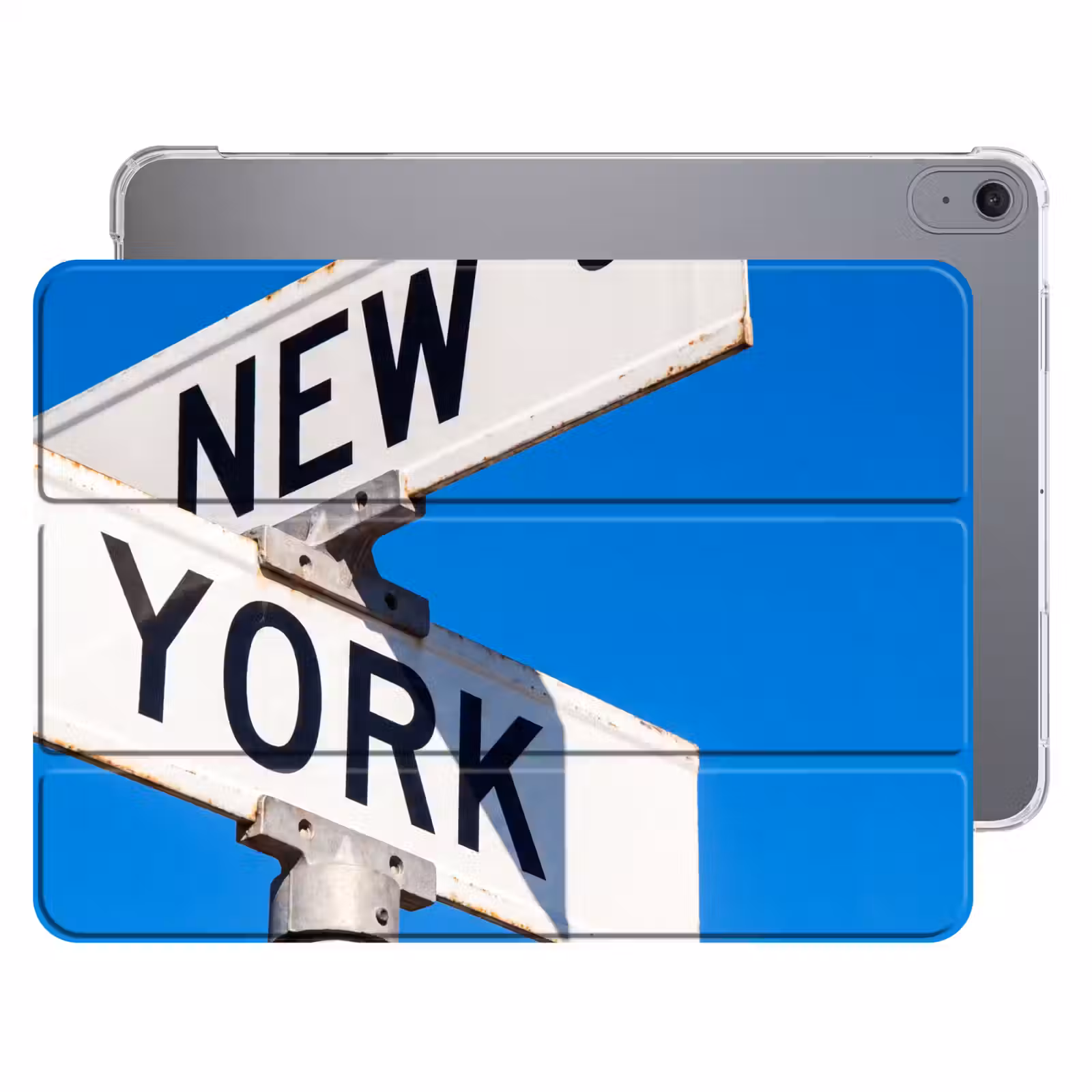 iPad hoes - New York - Straatbord - Stad - Urban - Blauw — 1