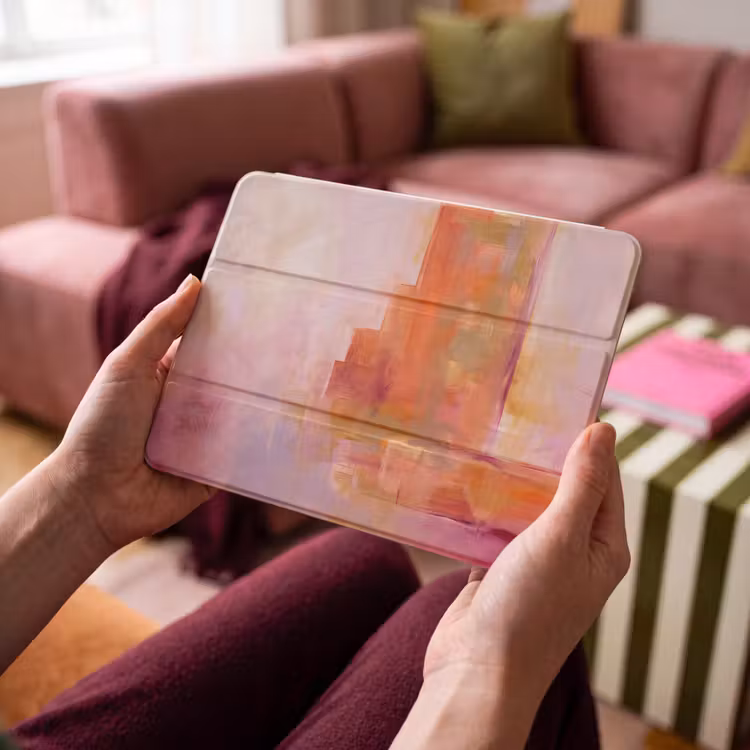 iPad hoes - Abstract - Borstelstreken - Kunst - Paars - Goud — 4