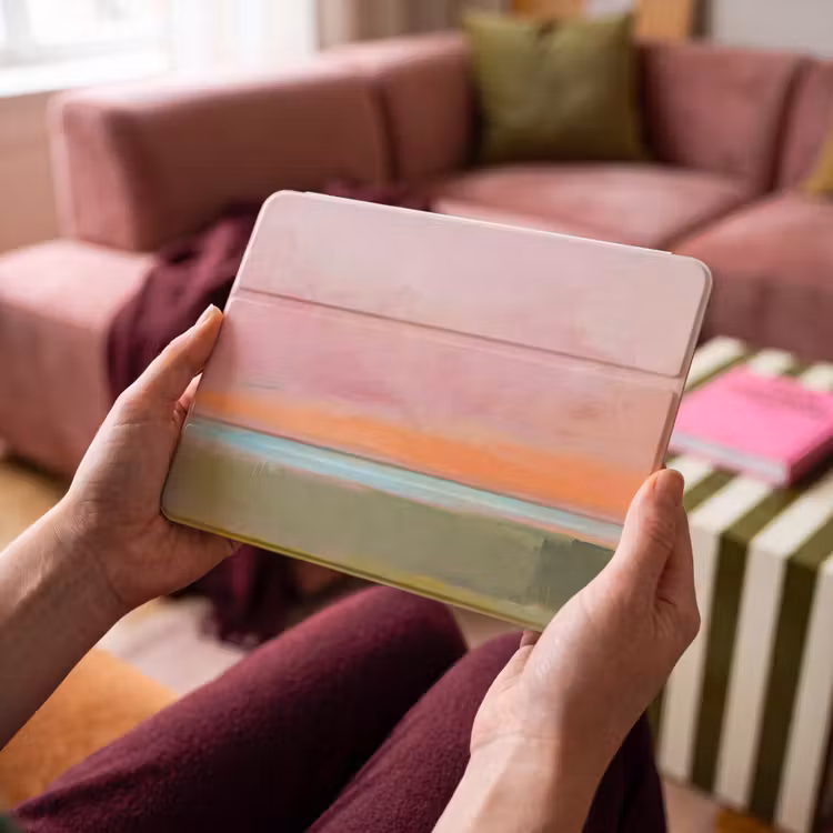 iPad hoes - Abstract - Landschap - Modern - Roze - Oranje — 4