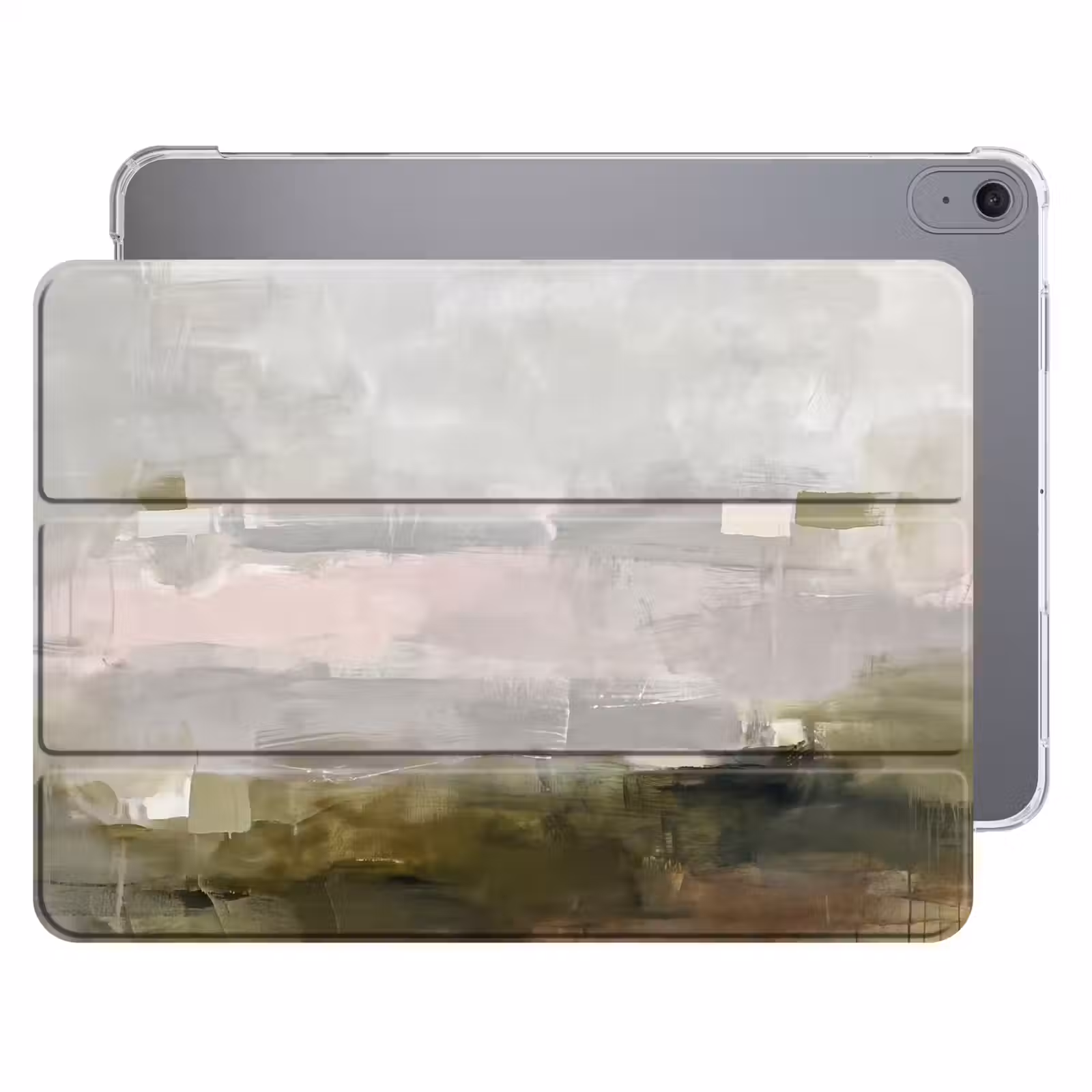 iPad hoes - Abstract - Gelaagd - Kunst - Modern - Grijs-Groen — 1