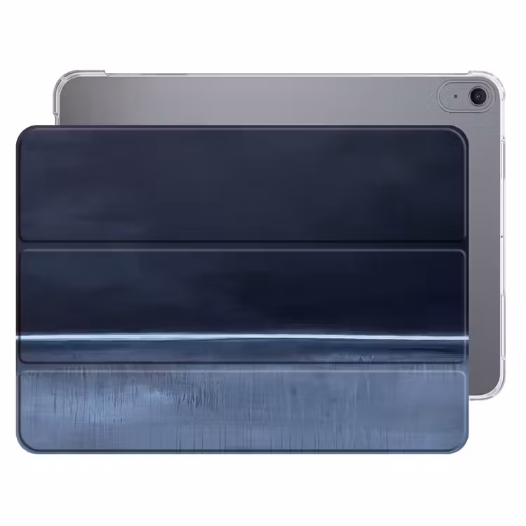 iPad hoes - Abstract - Horizontale lijn - Minimalistisch - Donkerblauw - Kunst — 1