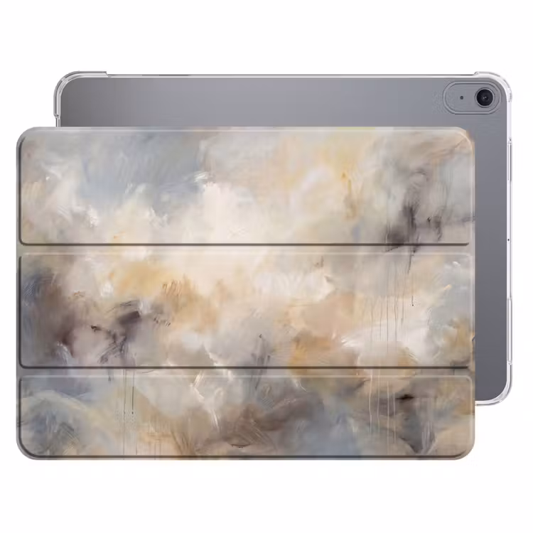 iPad hoes - Abstract - Wolken - Sfeervol - Beige - Grijs — 1