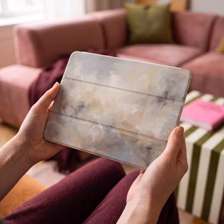 iPad hoes - Abstract - Wolken - Sfeervol - Beige - Grijs — 4
