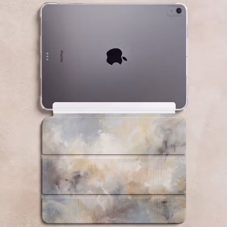 iPad hoes - Abstract - Wolken - Sfeervol - Beige - Grijs — 6