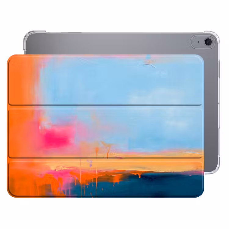 iPad hoes - Abstract - Kleurvlakken - Modern - Oranje - Blauw — 1