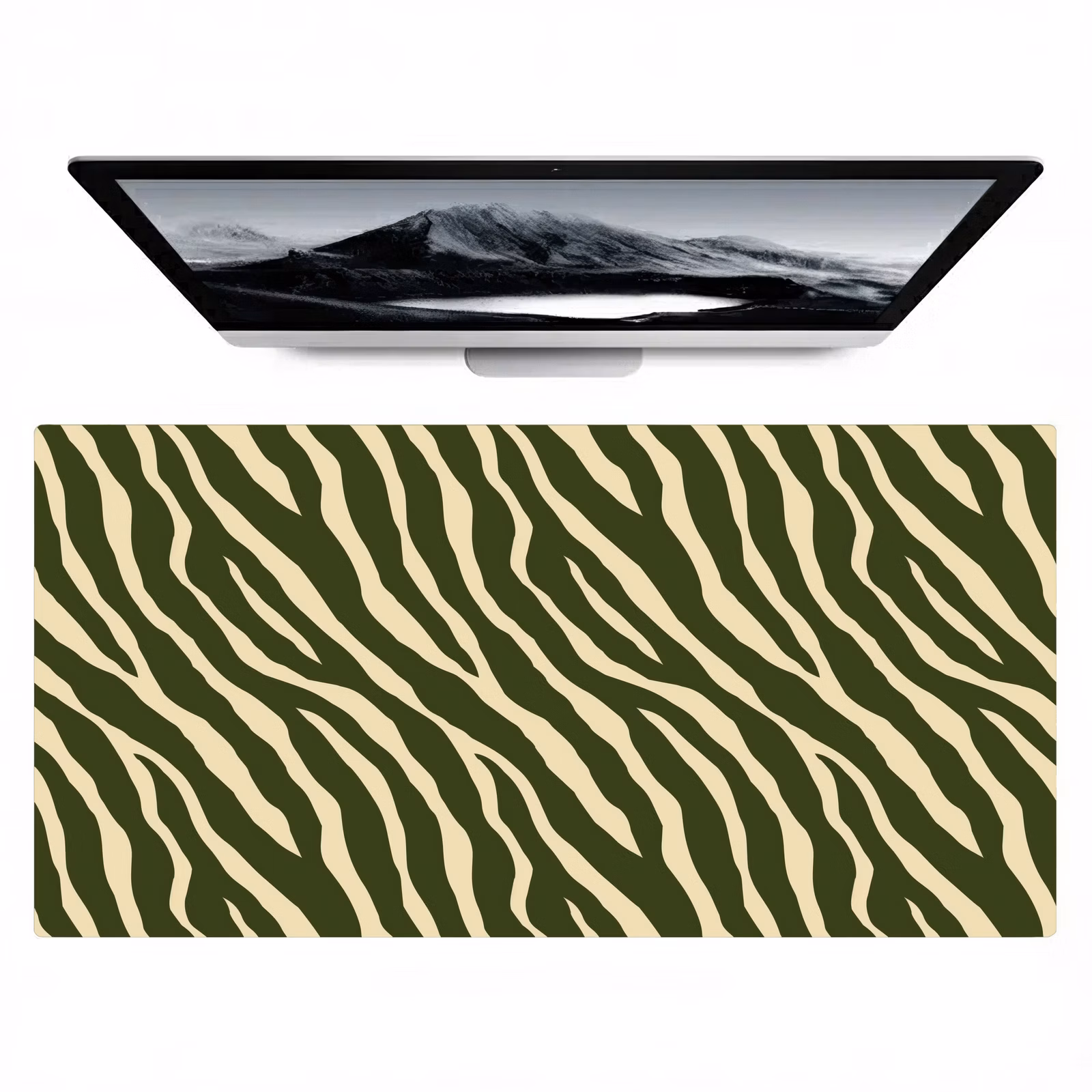 Bureau onderlegger - Zebra Patroon Olijfgroen — 1